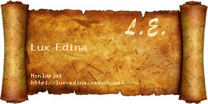 Lux Edina névjegykártya